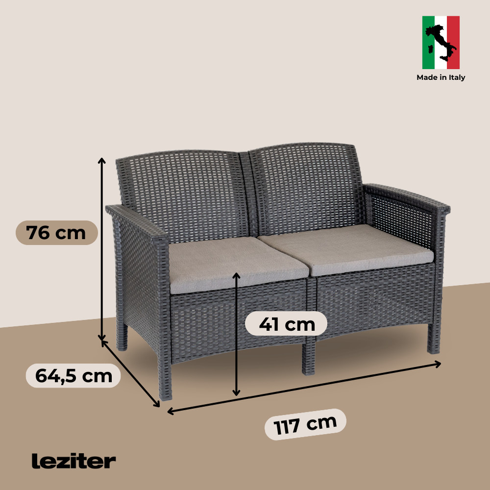 Leziter Set de mobilier de grădină Venus II cu 4 locuri, grafit