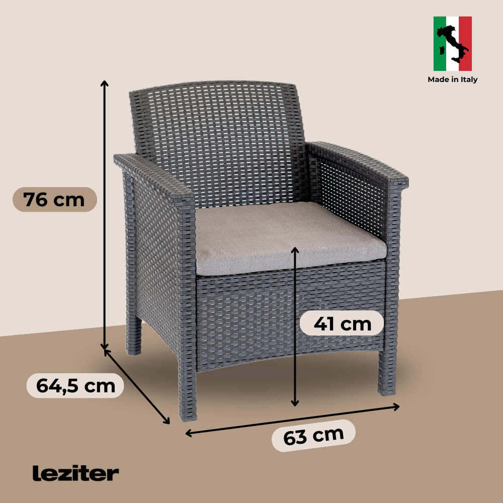 Leziter Set de mobilier de grădină Venus II cu 6 locuri, grafit