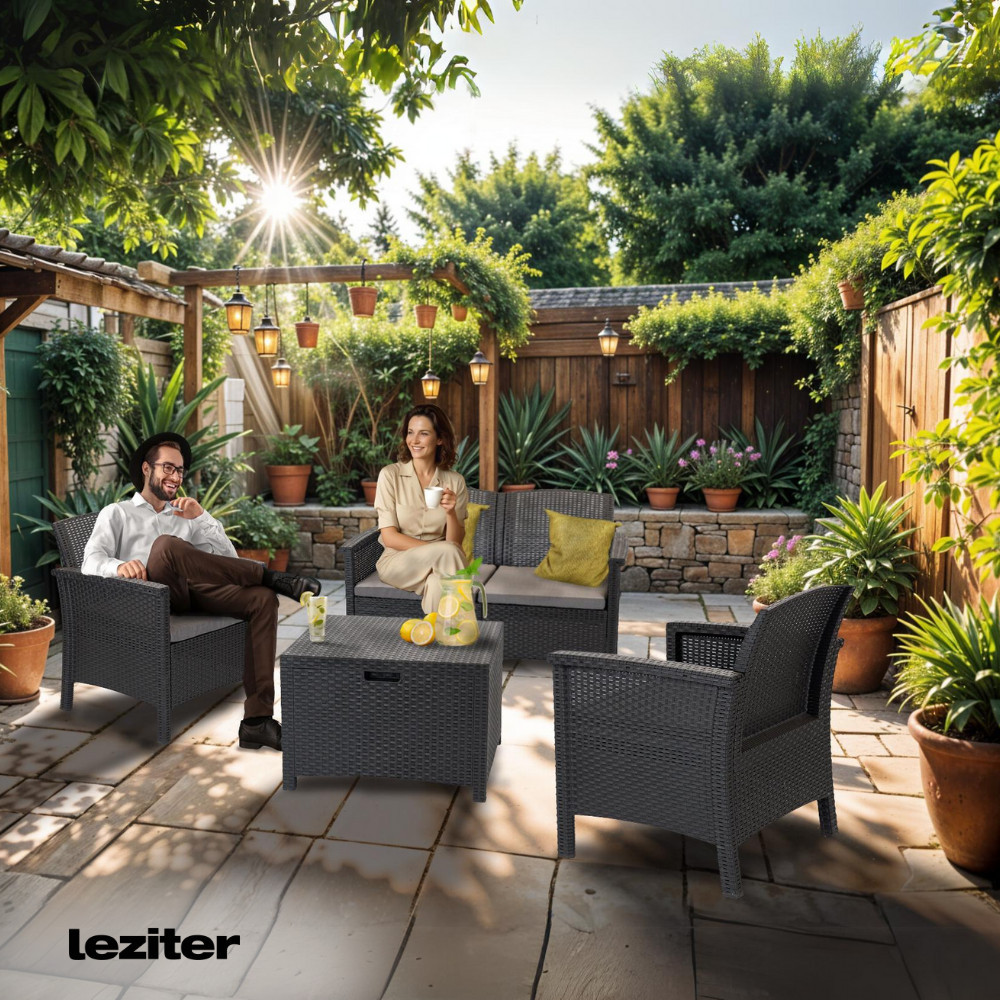 Leziter Set de mobilier de grădină Venus II cu 6 locuri, grafit