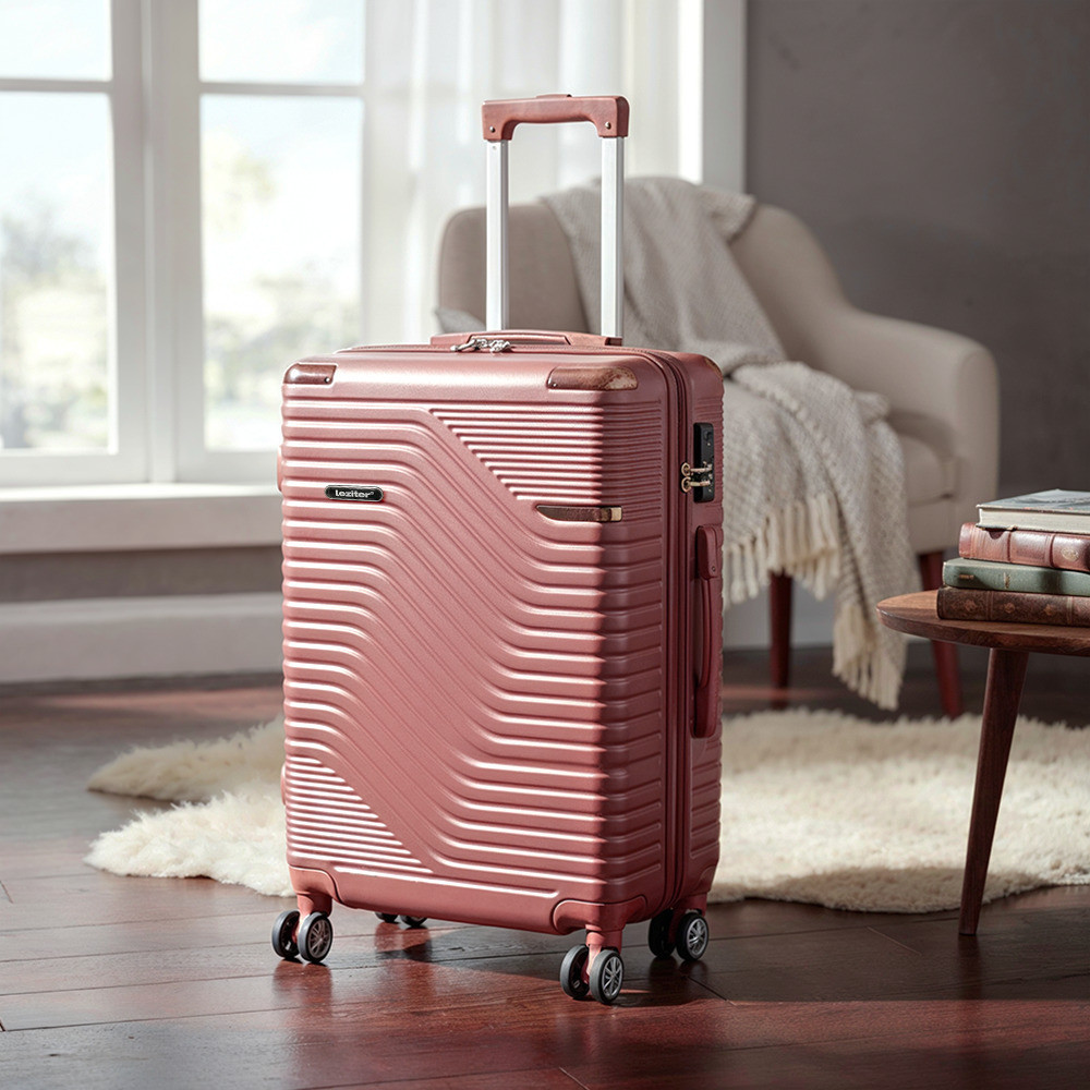 Valiză medie rigidă Leziter TraveLux Urban 68x45x25 cm, roz somon