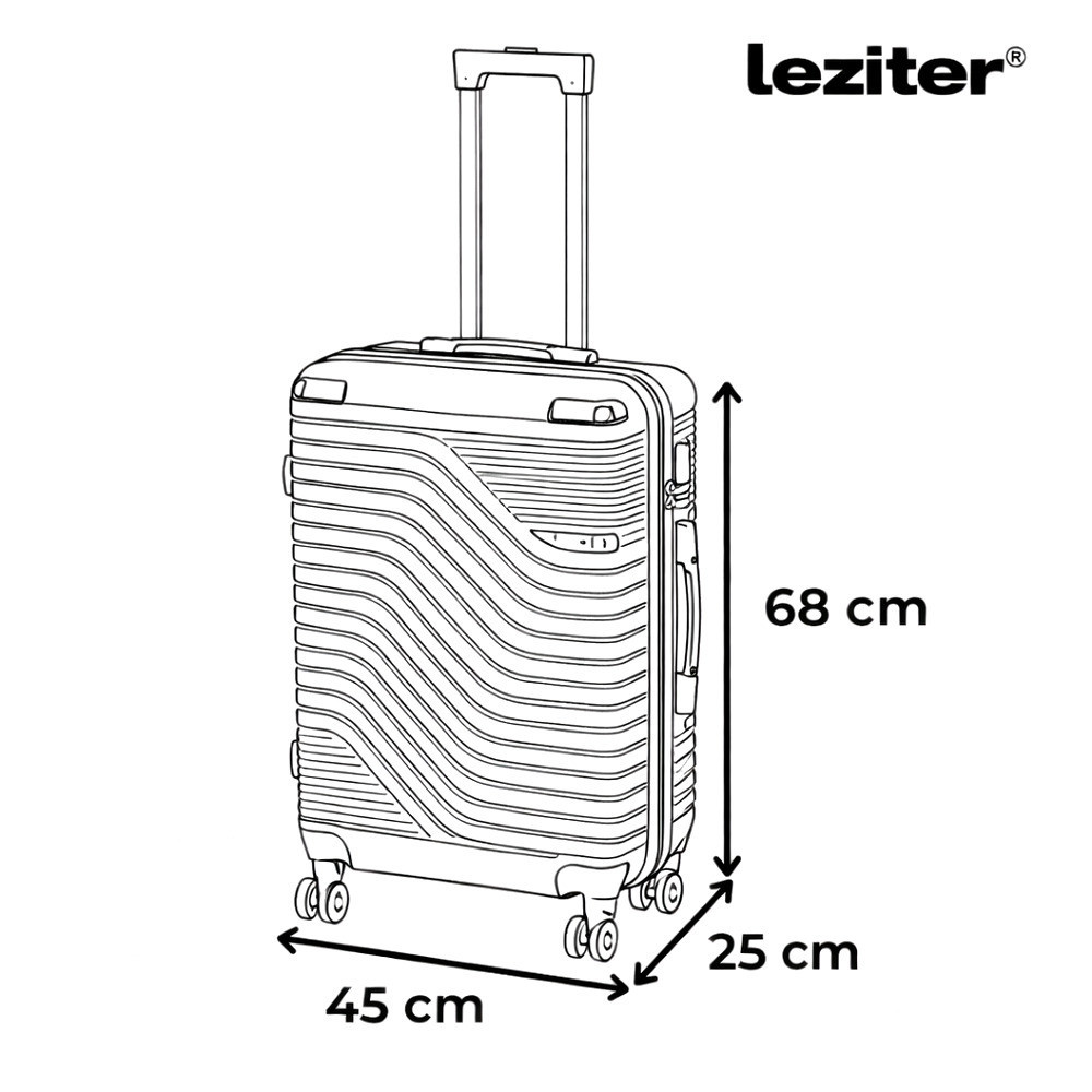 Valiză medie rigidă Leziter TraveLux Urban 68x45x25 cm, roz somon