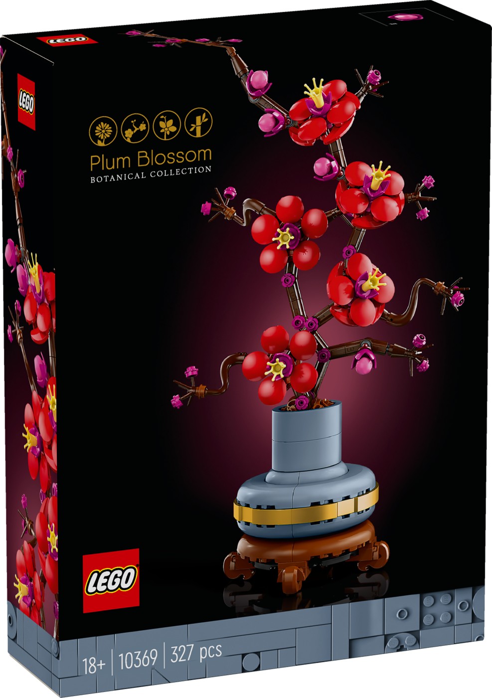 LEGO Botanicals Flori de Prun 10369, set decor floral pentru adulti