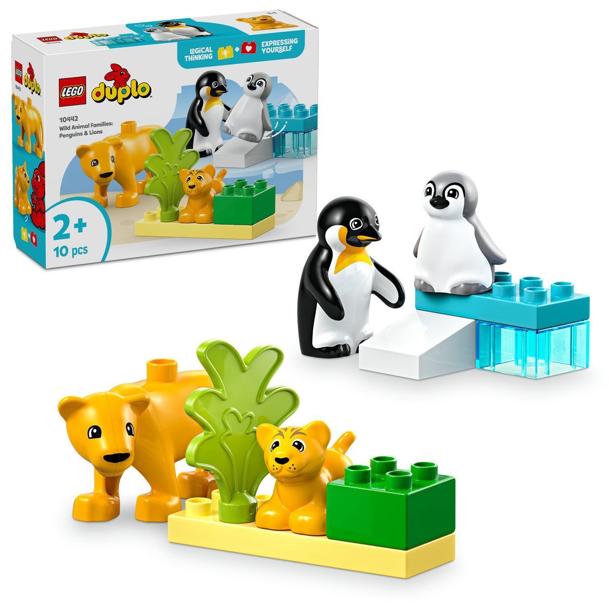 LEGO DUPLO FAMILII DE ANIMALE SALBATICE: PINGUINI SI LEI 10442