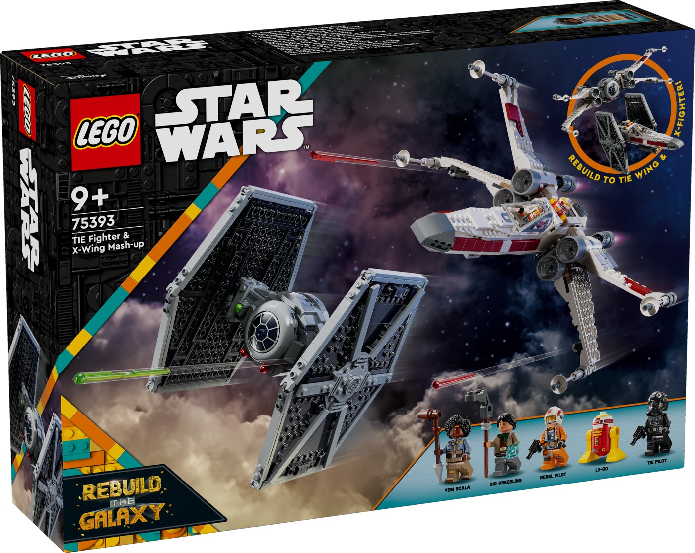 LEGO Star Wars Hibrid TIE Fighter si X-Wing 75393, 9+ ani