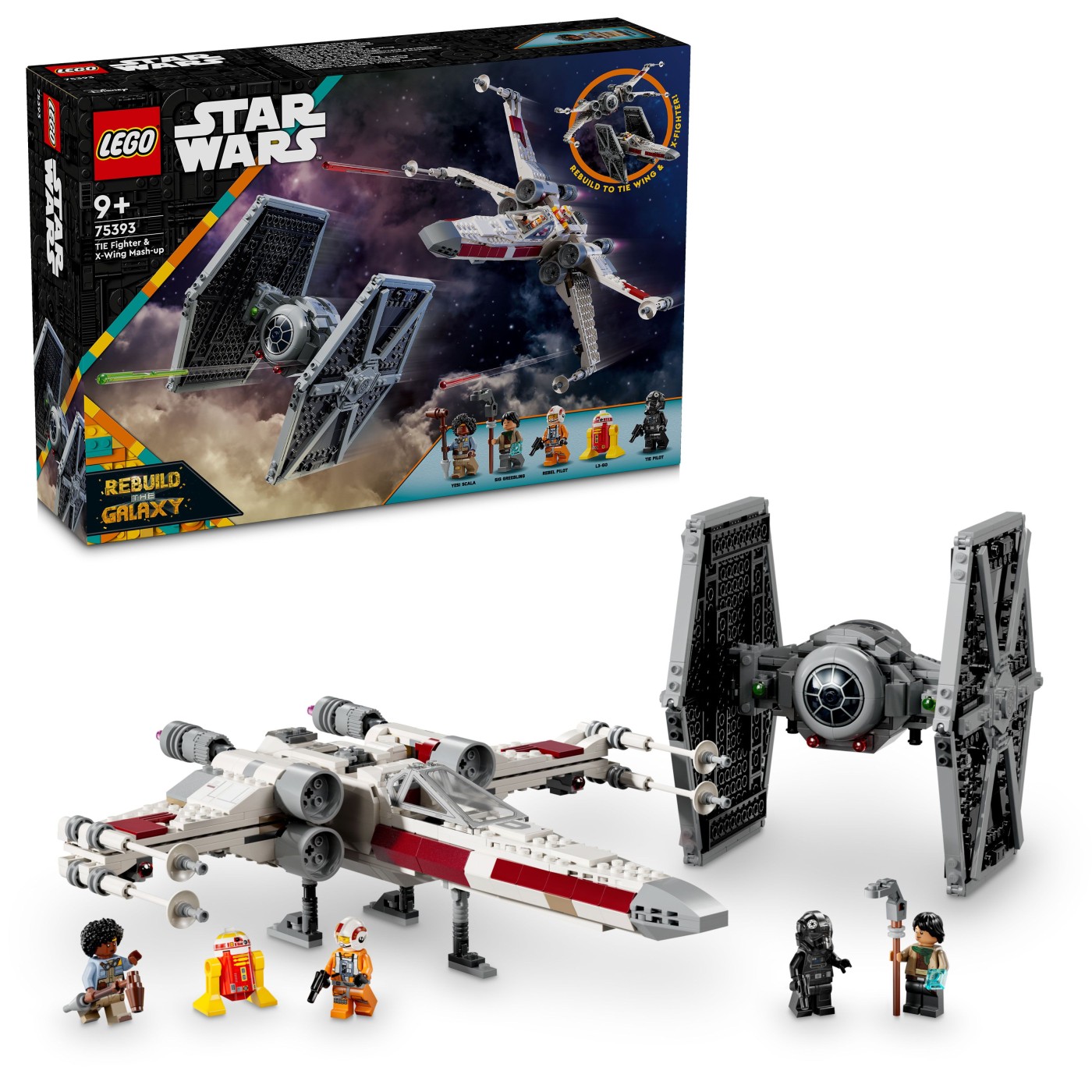 LEGO Star Wars Hibrid TIE Fighter si X-Wing 75393, 9+ ani