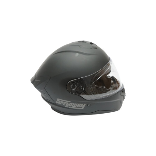 Casca moto integrala neagra viziera transparenta marimea L Grit Cod: DISTM84