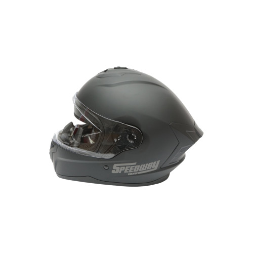 Casca moto integrala neagra viziera transparenta marimea L Grit Cod: DISTM84