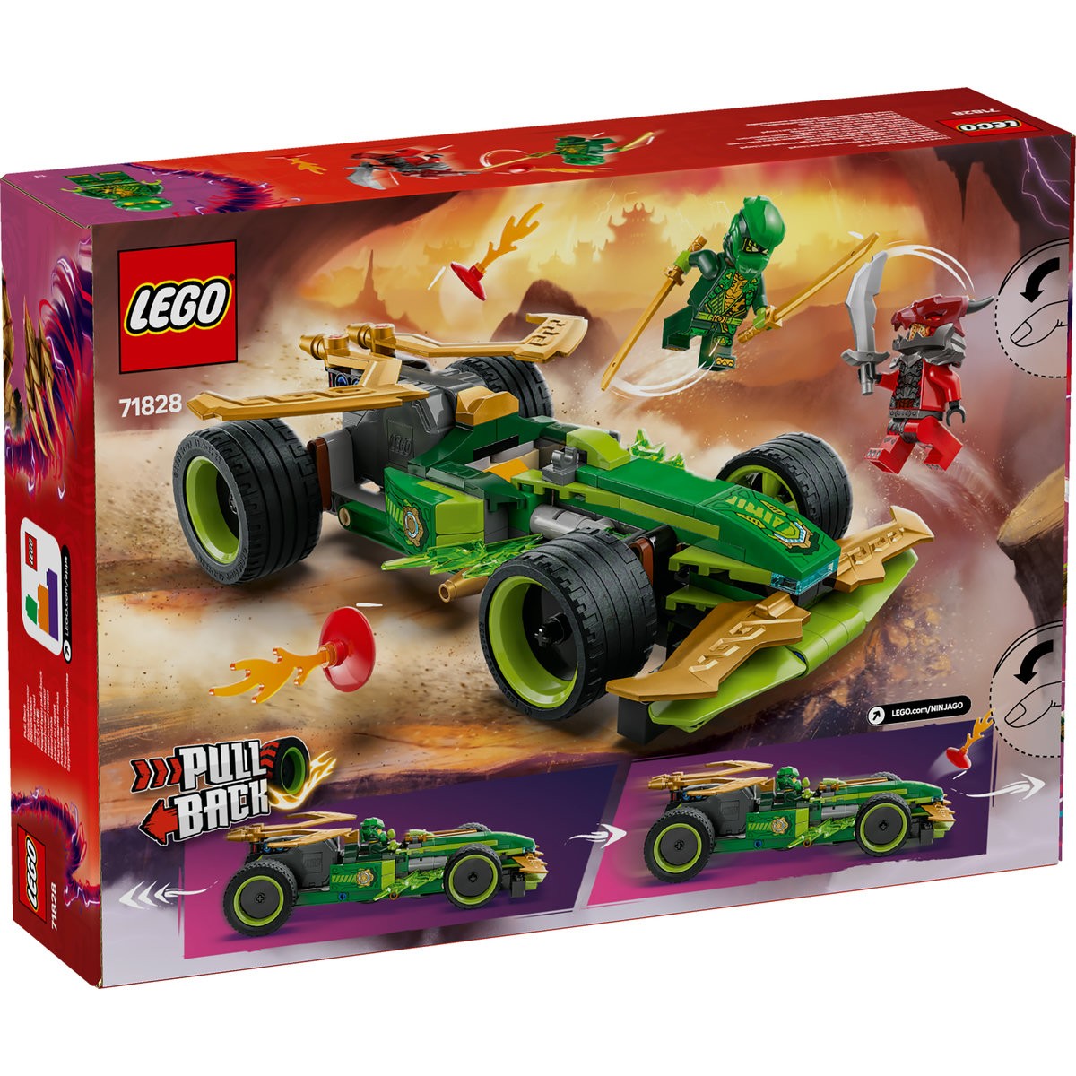 LEGO NINJAGO MASINA DE CURSE PULL-BACK A LUI LLOYD 71828