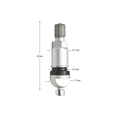 Valva roata tubeless aluminiu compatibila senzor TPMS TR5 Cod: DISRW28