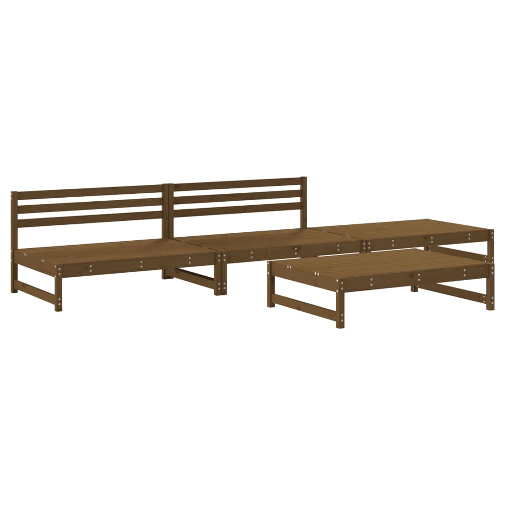 Set mobilier pentru grădină 4 piese, maro miere, lemn masiv pin GartenMobel Dekor
