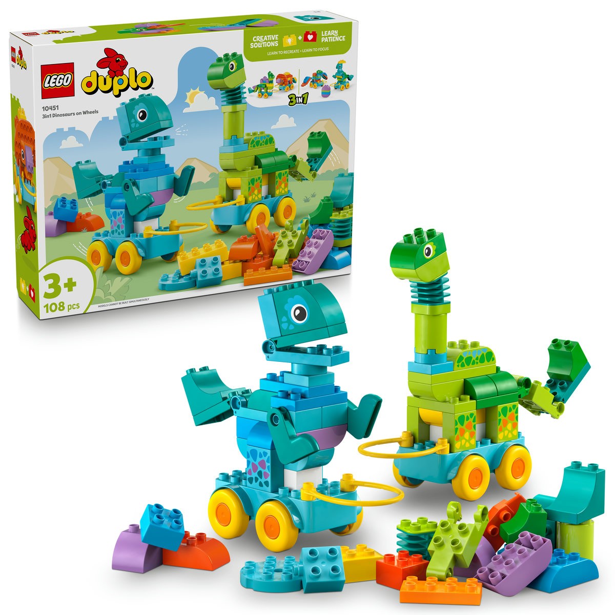 LEGO DUPLO DINOZAURI PE ROTI 3 IN 1 10451