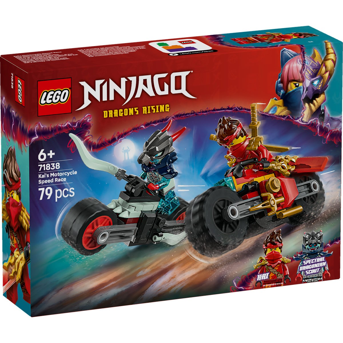 LEGO NINJAGO CURSA DE VITEZA CU MOTOCICLETA LUI KAI 71838