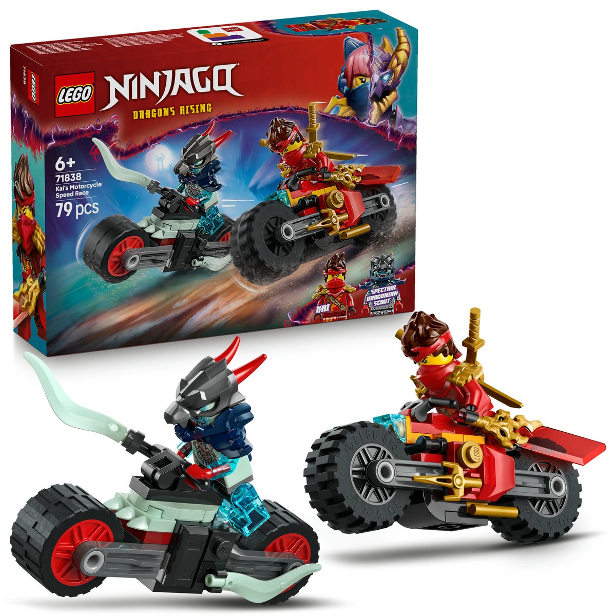 LEGO NINJAGO CURSA DE VITEZA CU MOTOCICLETA LUI KAI 71838