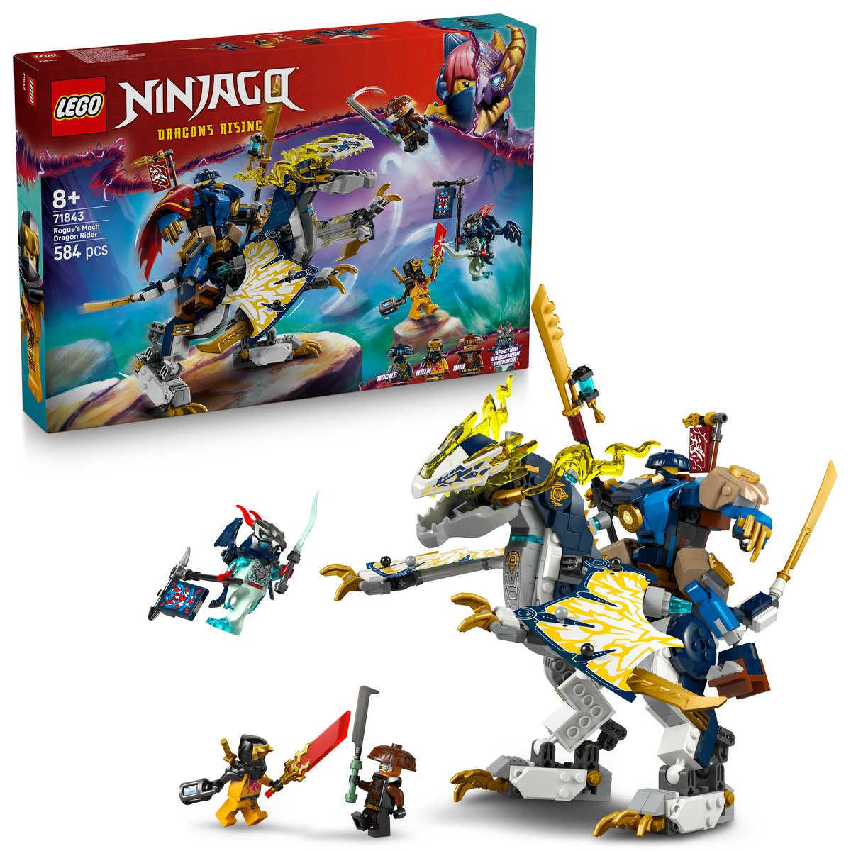 LEGO NINJAGO ROBOTUL CALARET DE DRAGON A LUI ROGUE 71843