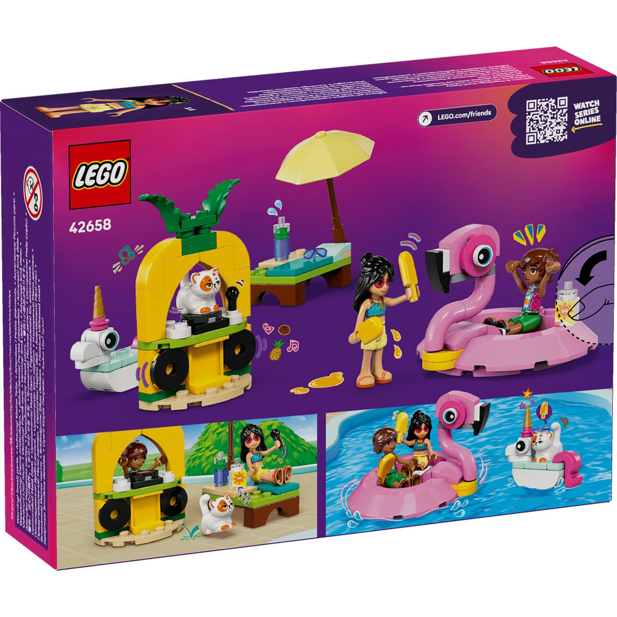 LEGO FRIENDS PETRECERE LA PISCINA CU UNICORNUL SI FLAMINGO 42658