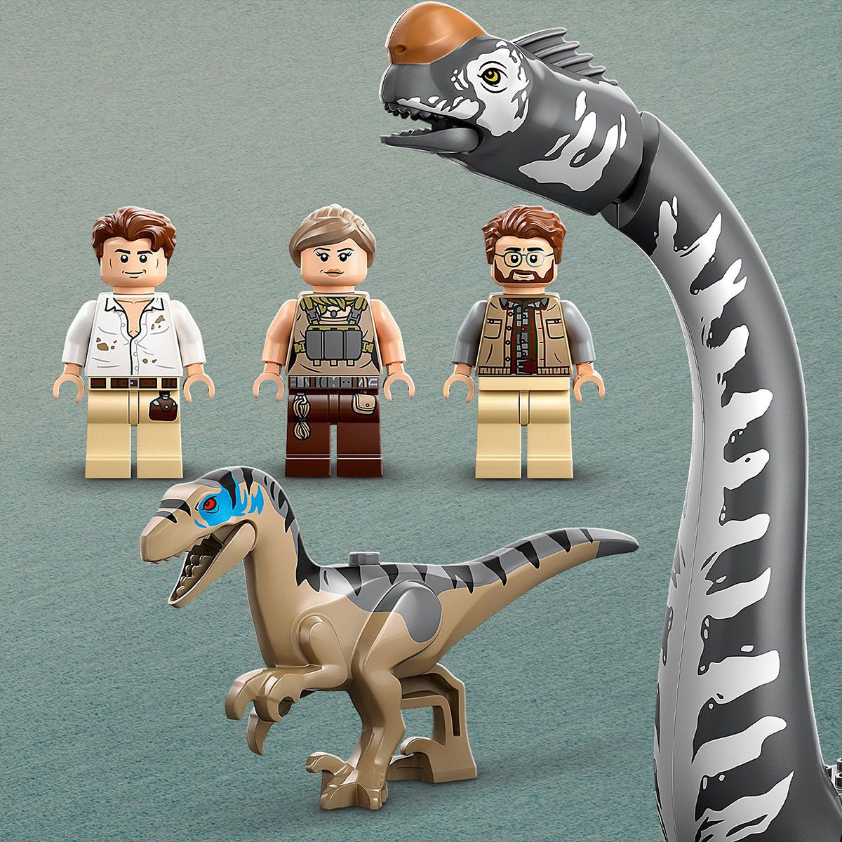 LEGO Jurassic World 76973 Misiune de urmarire Velociraptor si Titanosaurus