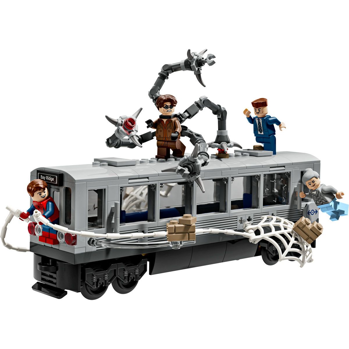 LEGO MARVEL LUPTA PE ACOPERISUL TRENULUI OMUL PAIANJEN SI DOC OCK 76321