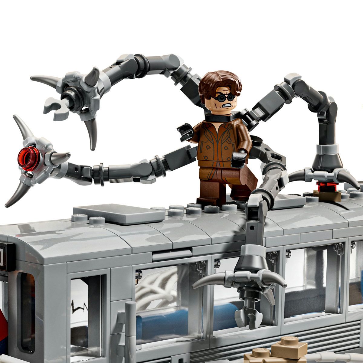 LEGO MARVEL LUPTA PE ACOPERISUL TRENULUI OMUL PAIANJEN SI DOC OCK 76321