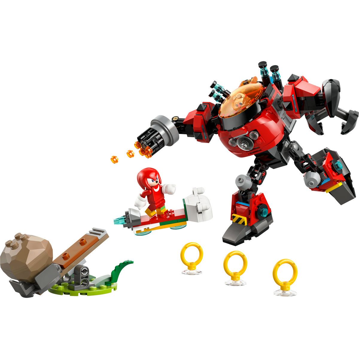 LEGO Sonic Knuckles vs. Dr. Eggman si robotul Egg Crusher 77005, 350 piese