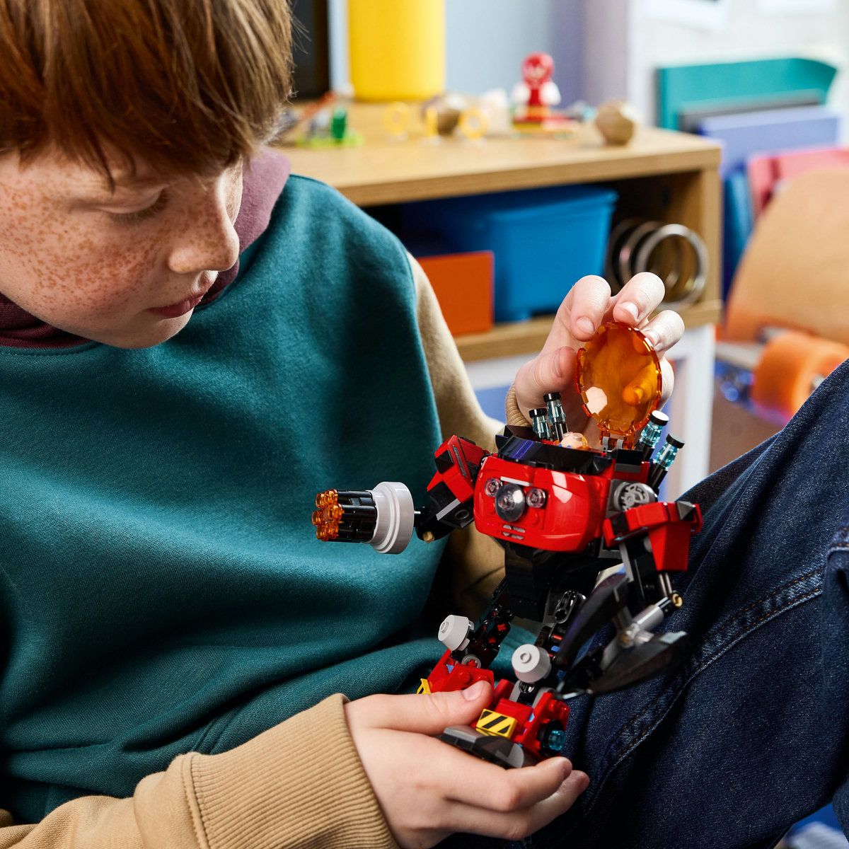 LEGO Sonic Knuckles vs. Dr. Eggman si robotul Egg Crusher 77005, 350 piese