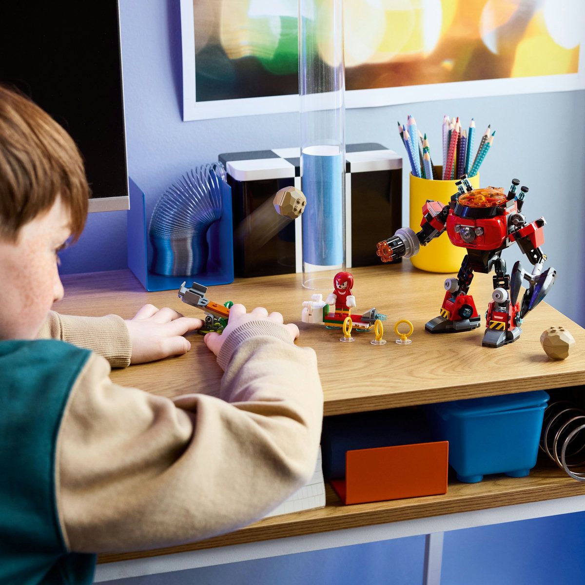 LEGO Sonic Knuckles vs. Dr. Eggman si robotul Egg Crusher 77005, 350 piese