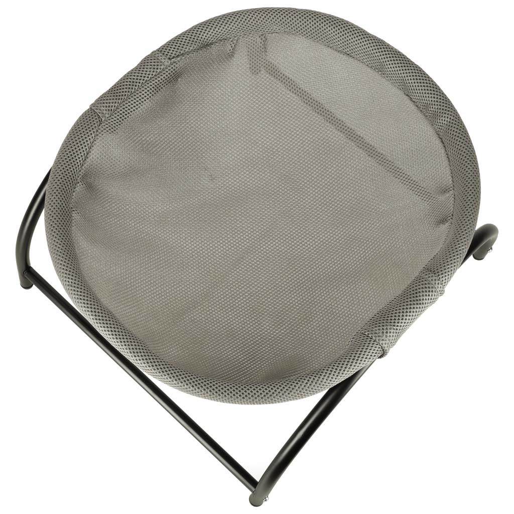 Pat de tip hamac pentru caini si pisici, cadru metalic negru si panza gri, dimensiune 45 x 42 x 23 cm FAVLine Selection