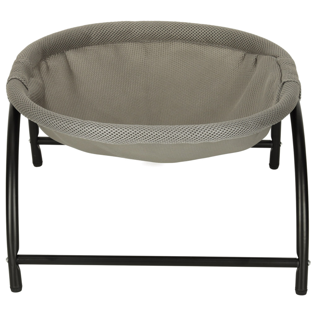 Pat de tip hamac pentru caini si pisici, cadru metalic negru si panza gri, dimensiune 45 x 42 x 23 cm FAVLine Selection