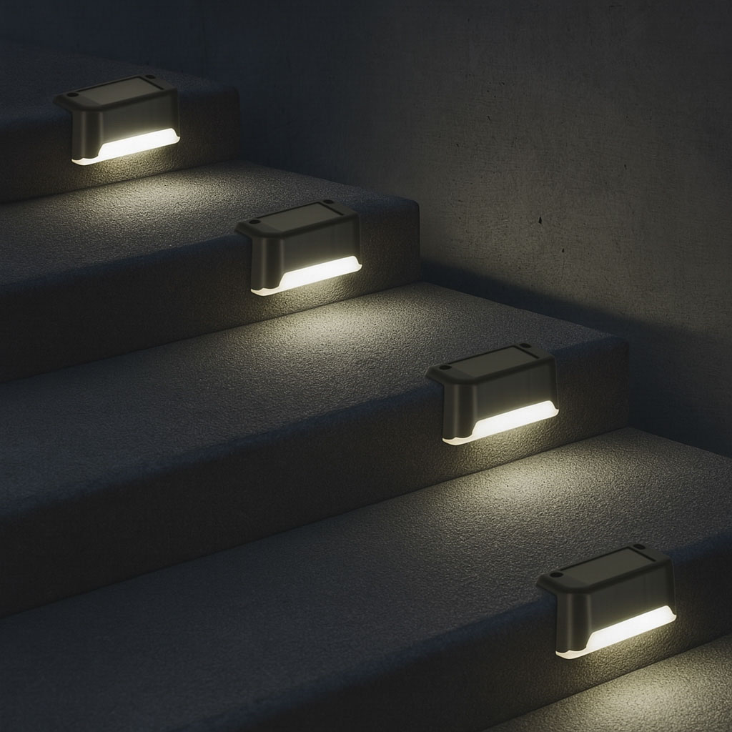 Set 8 Lampi solare LED pentru iluminat scari exterioare cu senzor crepuscular FAVLine Selection