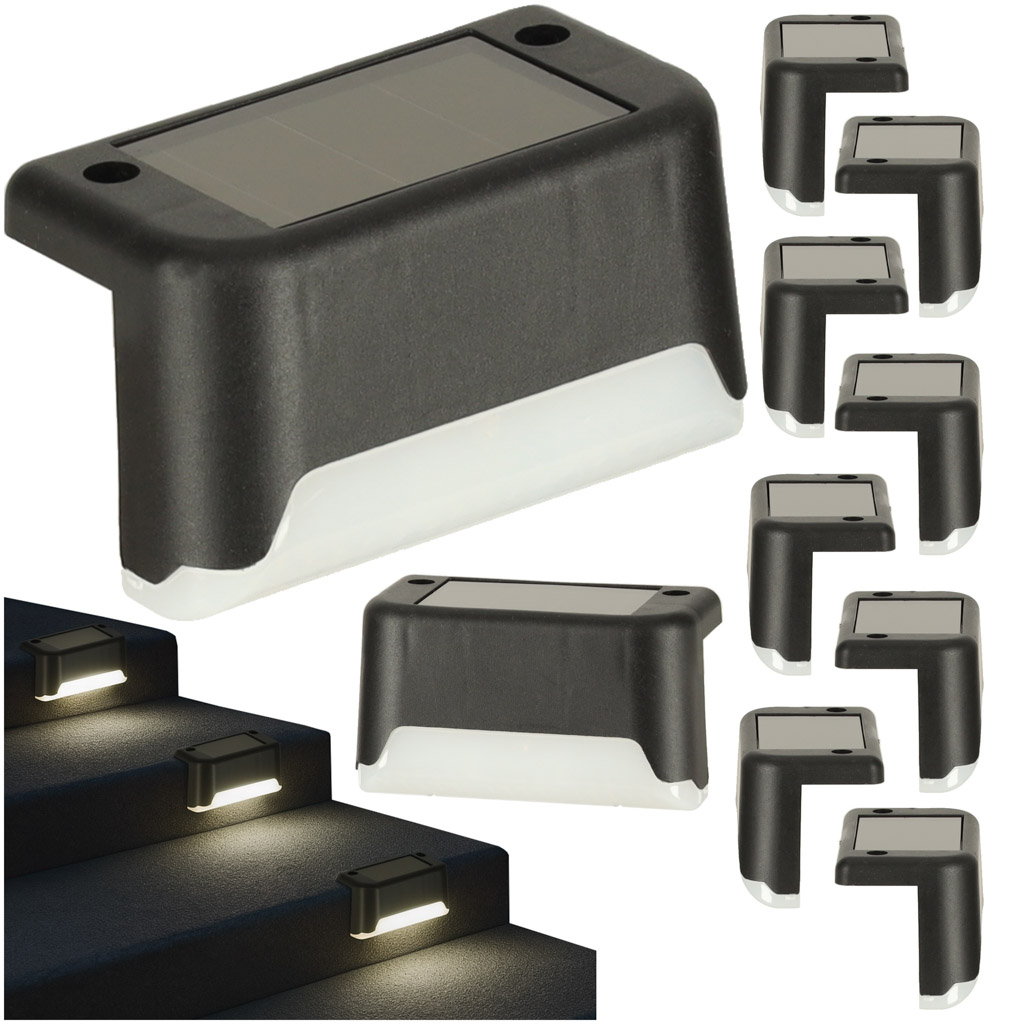 Set 8 Lampi solare LED pentru iluminat scari exterioare cu senzor crepuscular FAVLine Selection