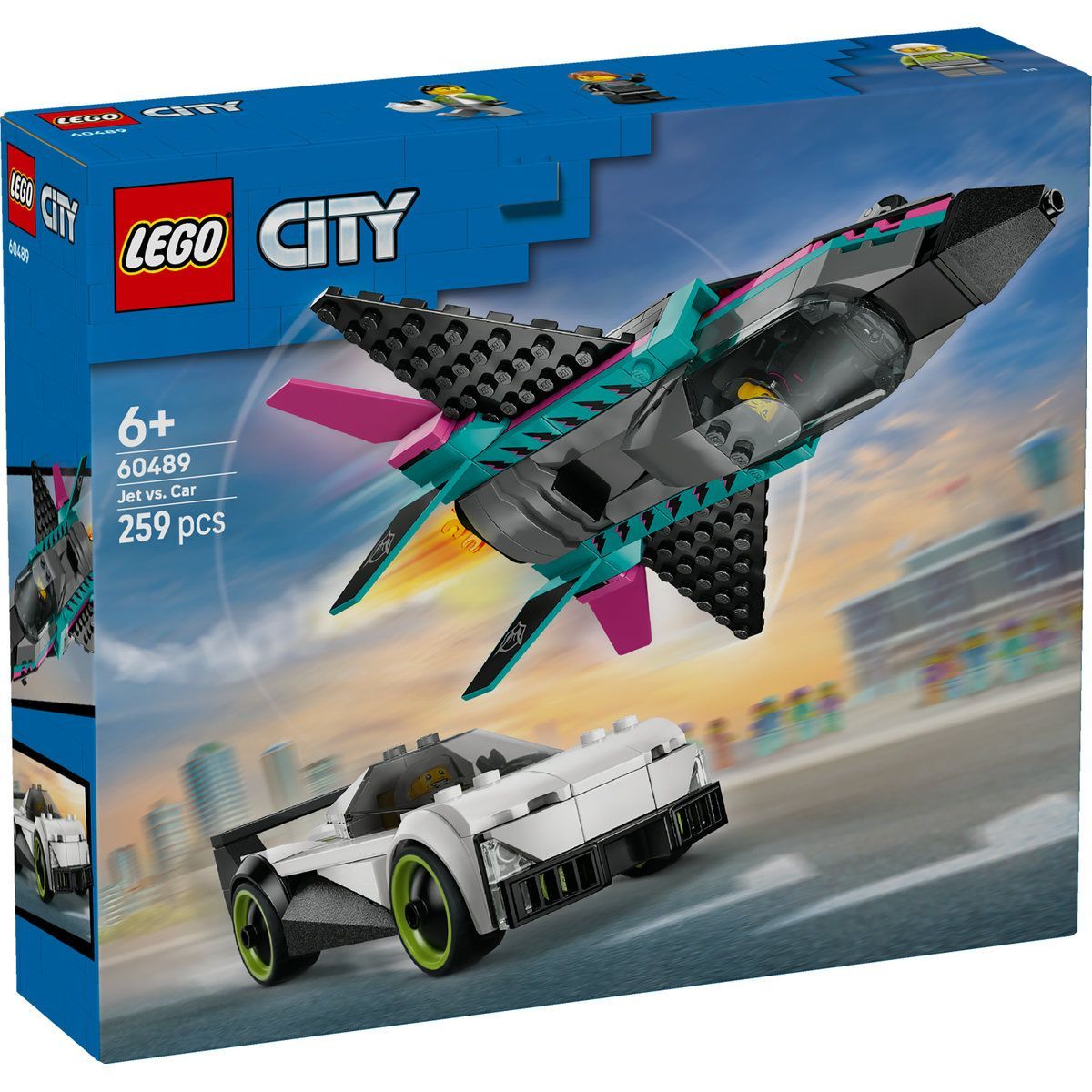 LEGO CITY AVION CU REACTIE VS MASINA 60489
