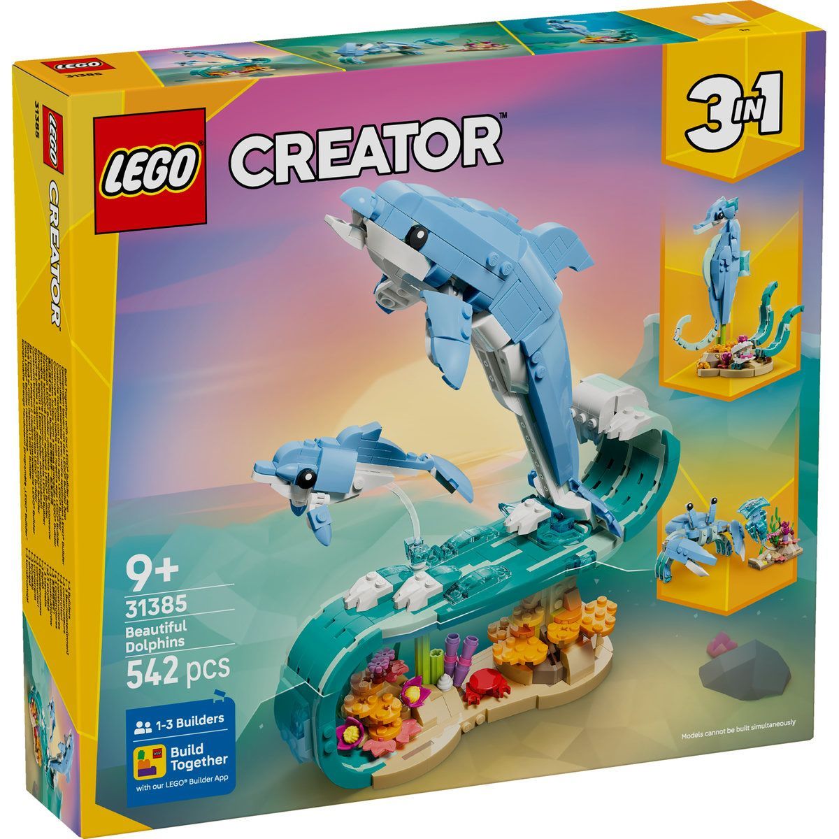 LEGO CREATOR ANIMALE MARINE DELFINI SUPERBI 31385