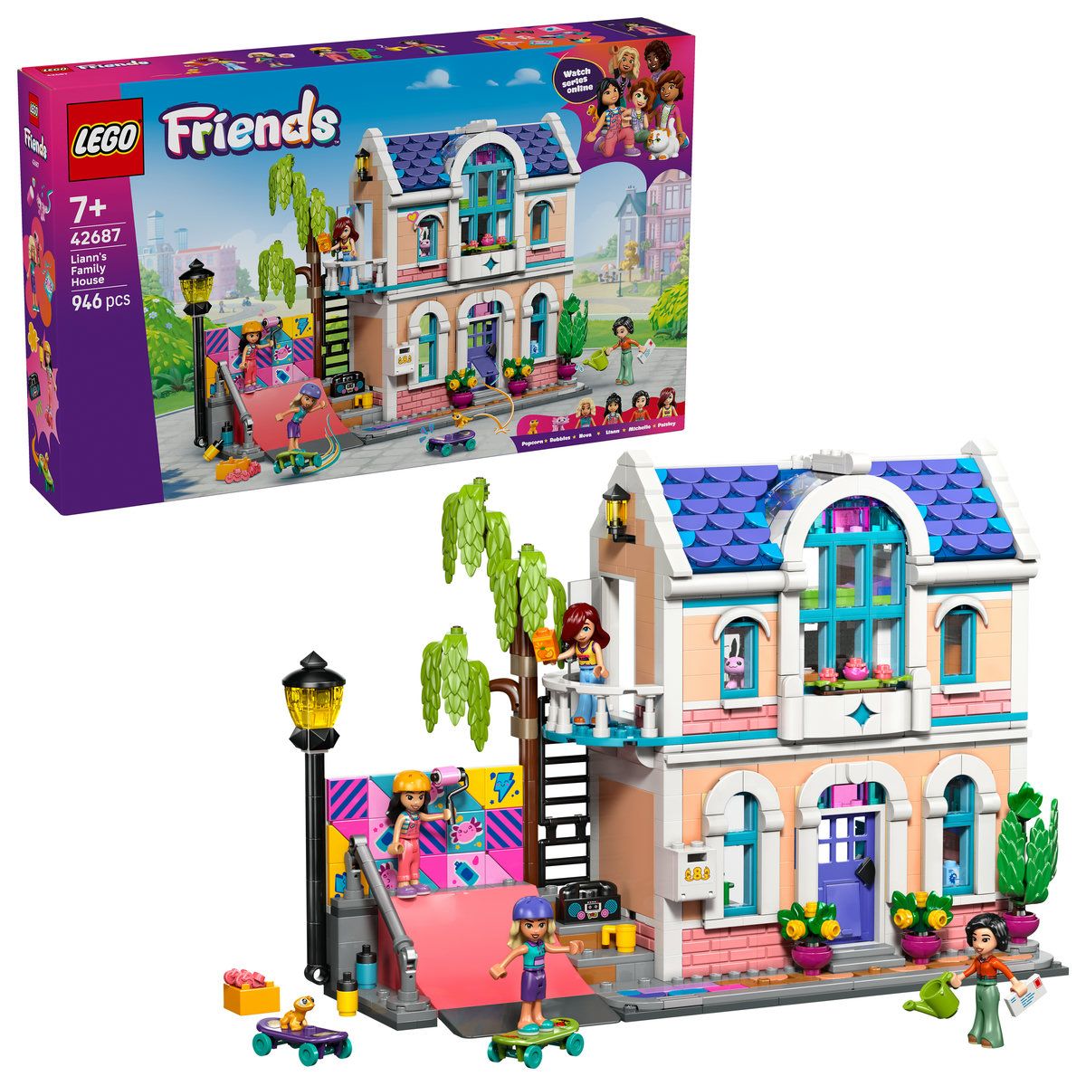 LEGO Friends Casa familiei lui Liann 42687, set de constructie cu 946 piese
