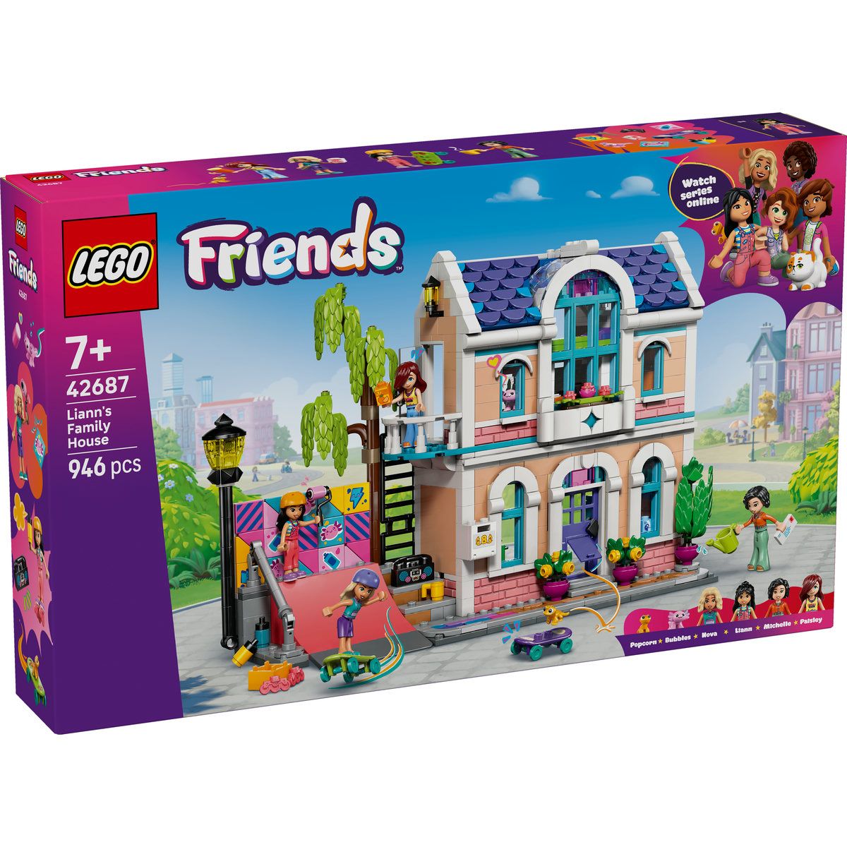 LEGO Friends Casa familiei lui Liann 42687, set de constructie cu 946 piese