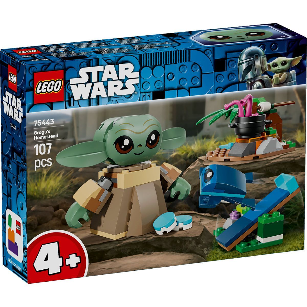 LEGO Star Wars Casa lui Grogu pentru copii 4+ cu 107 piese