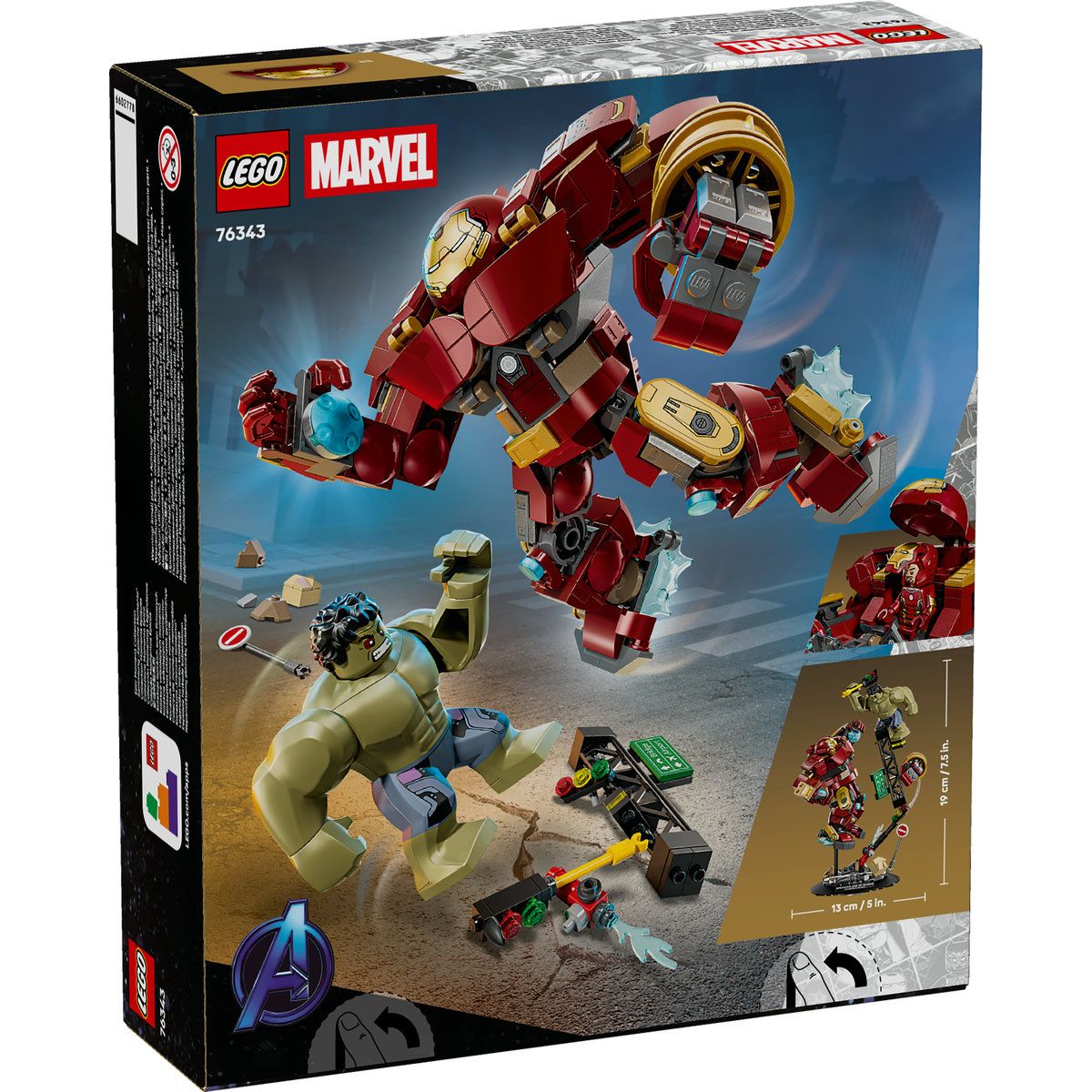 LEGO Marvel Hulkbuster vs Hulk 76343, set de constructie cu 413 piese