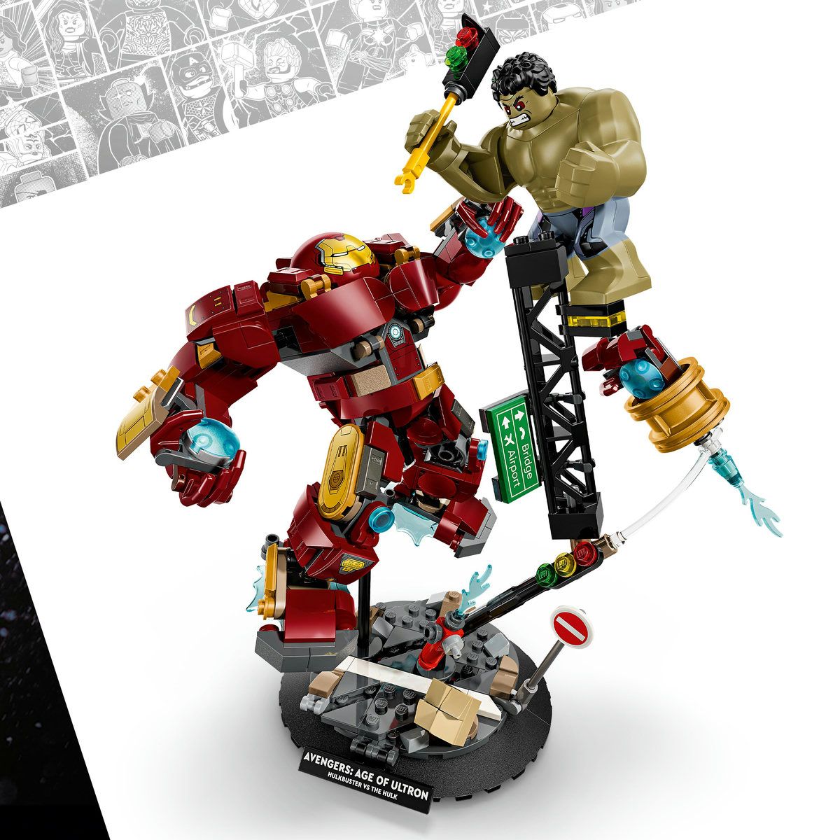 LEGO Marvel Hulkbuster vs Hulk 76343, set de constructie cu 413 piese