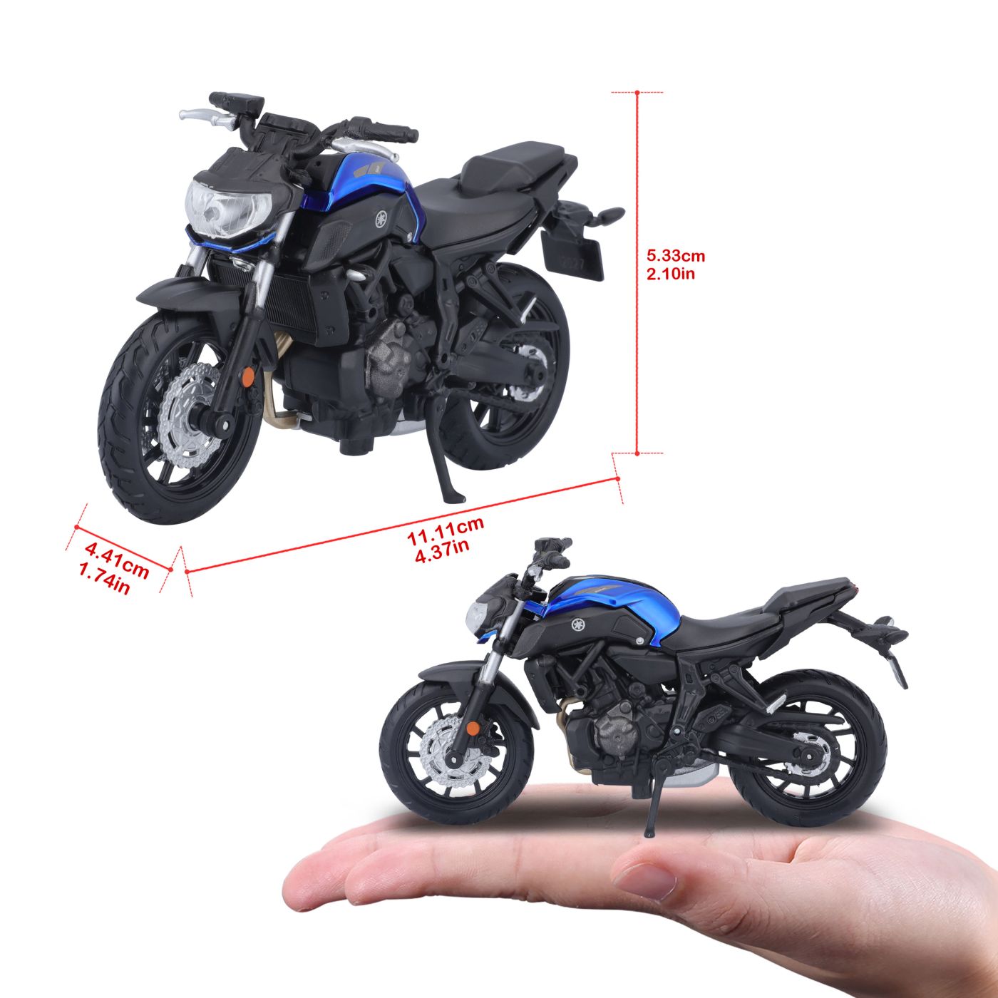 Motocicletă Maisto Yamaha MT-07 metalică, ediție specială, scara 1:18