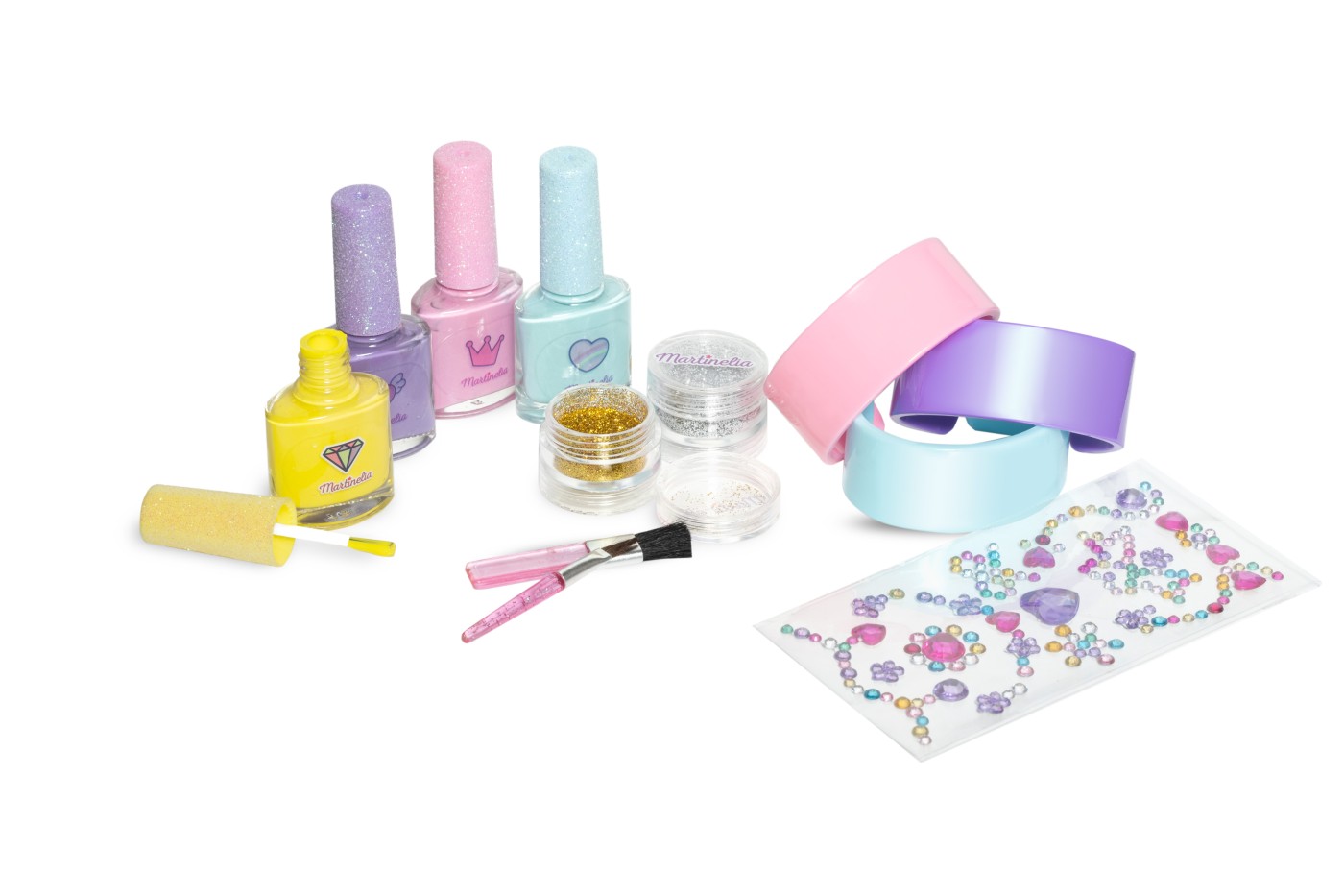 Set creativ copii Martinelia Super Girl cu lacuri de unghii si bratari