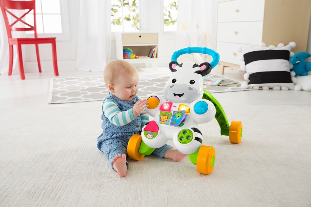 Antepremergator interactiv Zebra Fisher-Price cu sunete si muzica