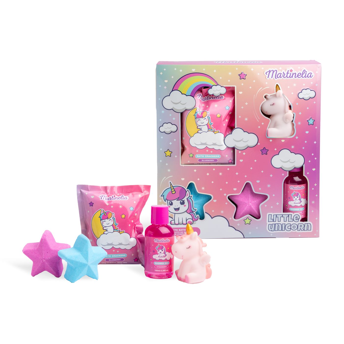 Set cadou de baie pentru copii Martinelia Little Unicorn, 5 piese