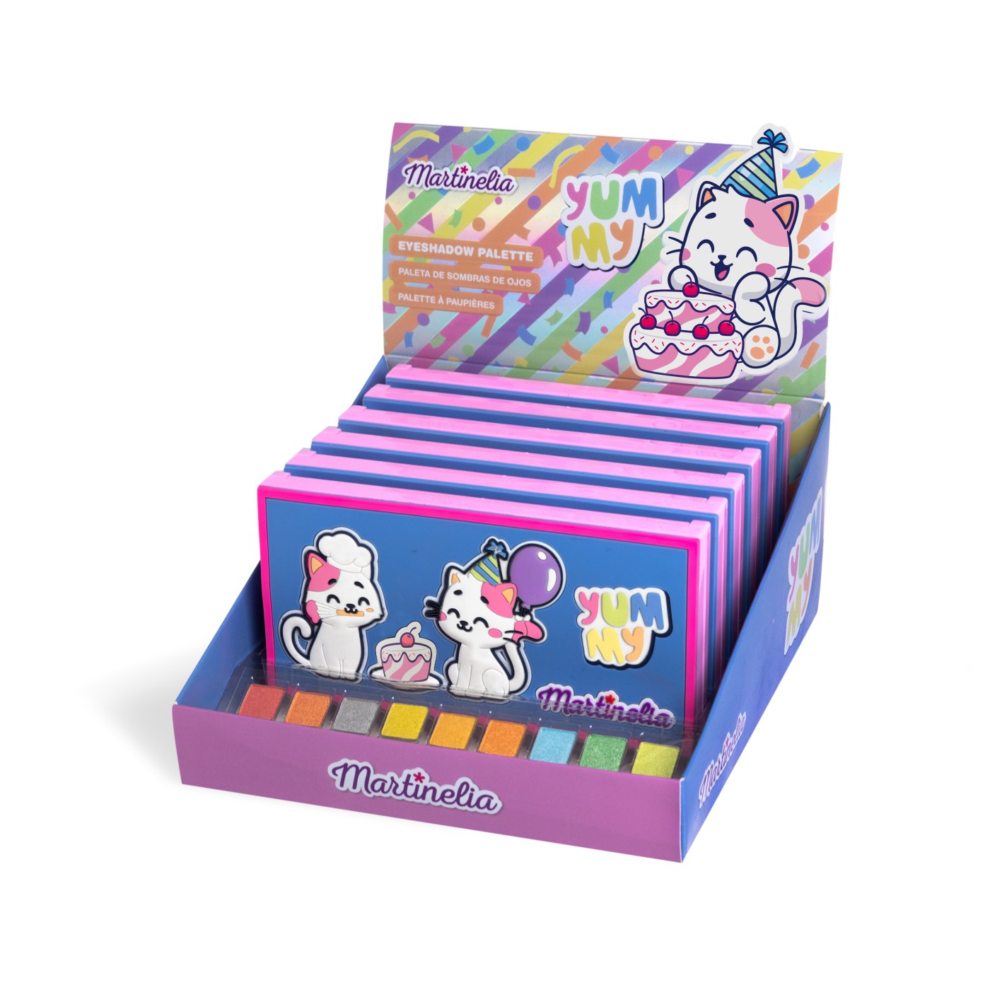 Paletă de machiaj Martinelia Yummy cu 18 farduri multicolore