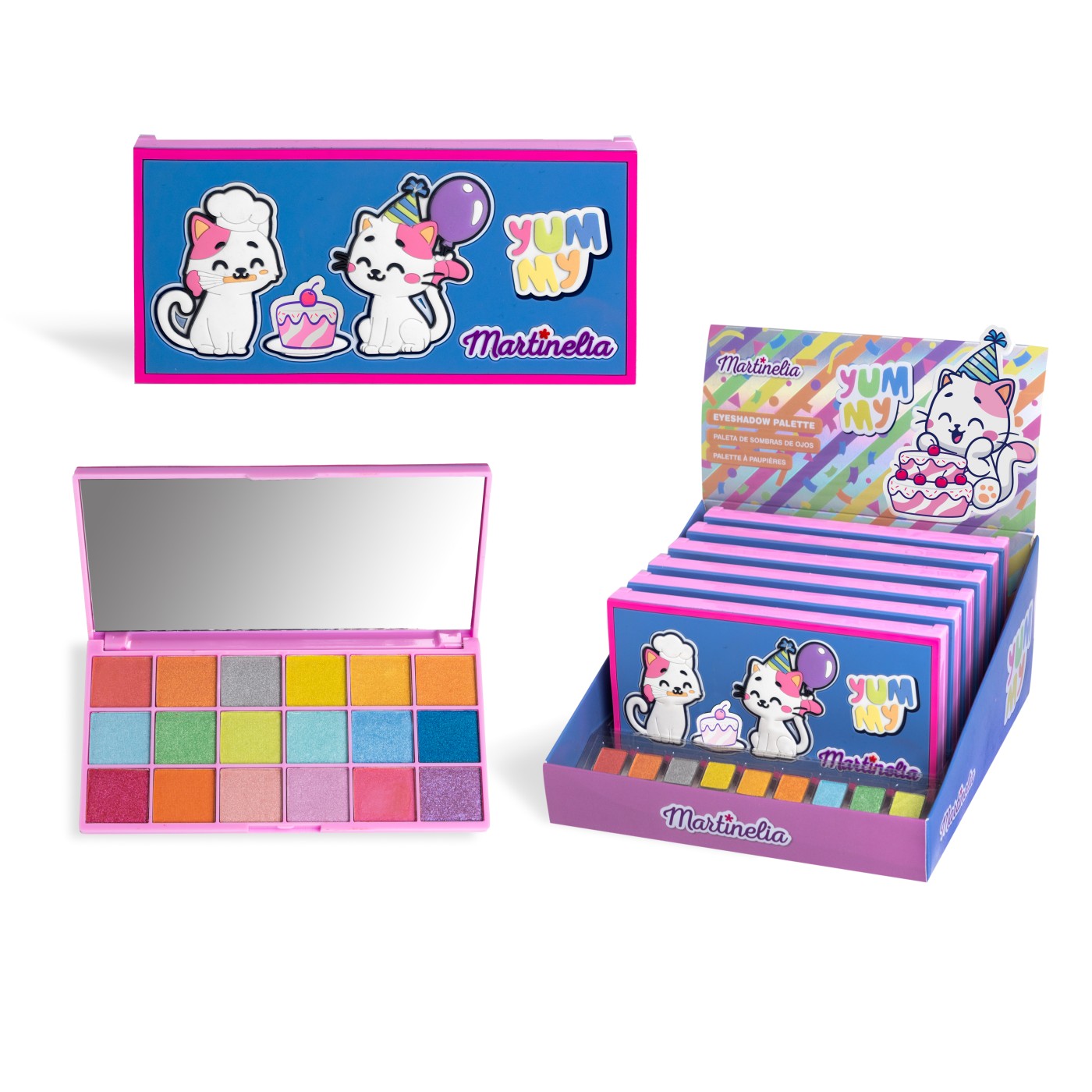 Paletă de machiaj Martinelia Yummy cu 18 farduri multicolore