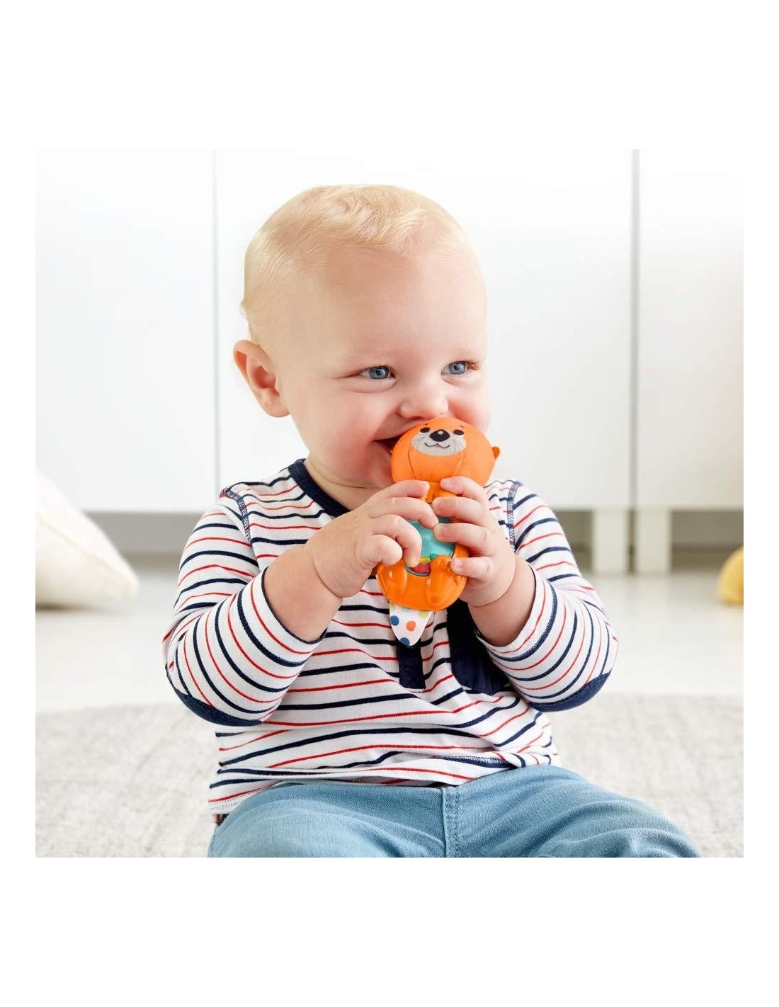 Jucărie zornăitoare Fisher-Price Vidră pentru bebeluși 3 luni+