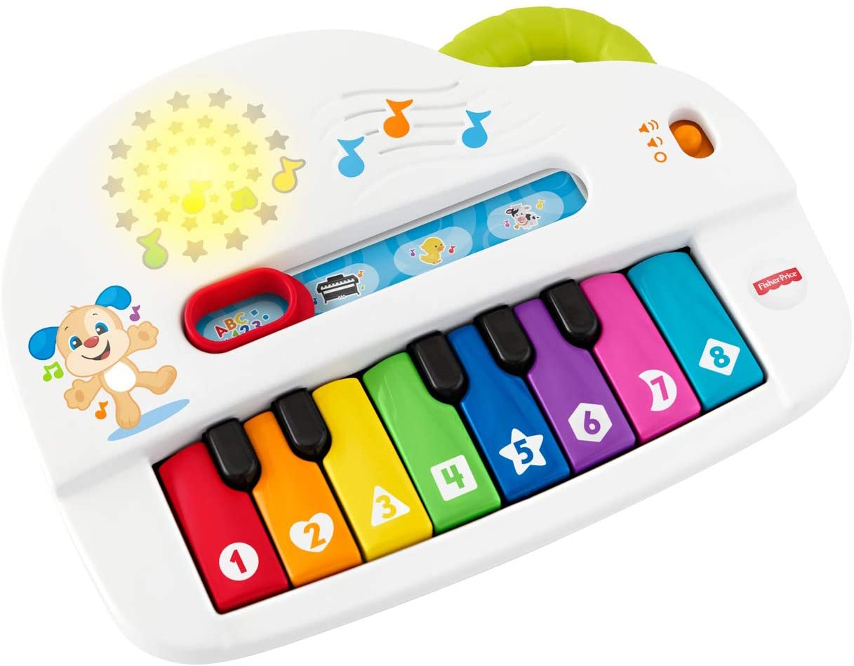 Pian interactiv Fisher-Price in limba romana cu lumini si 4 moduri