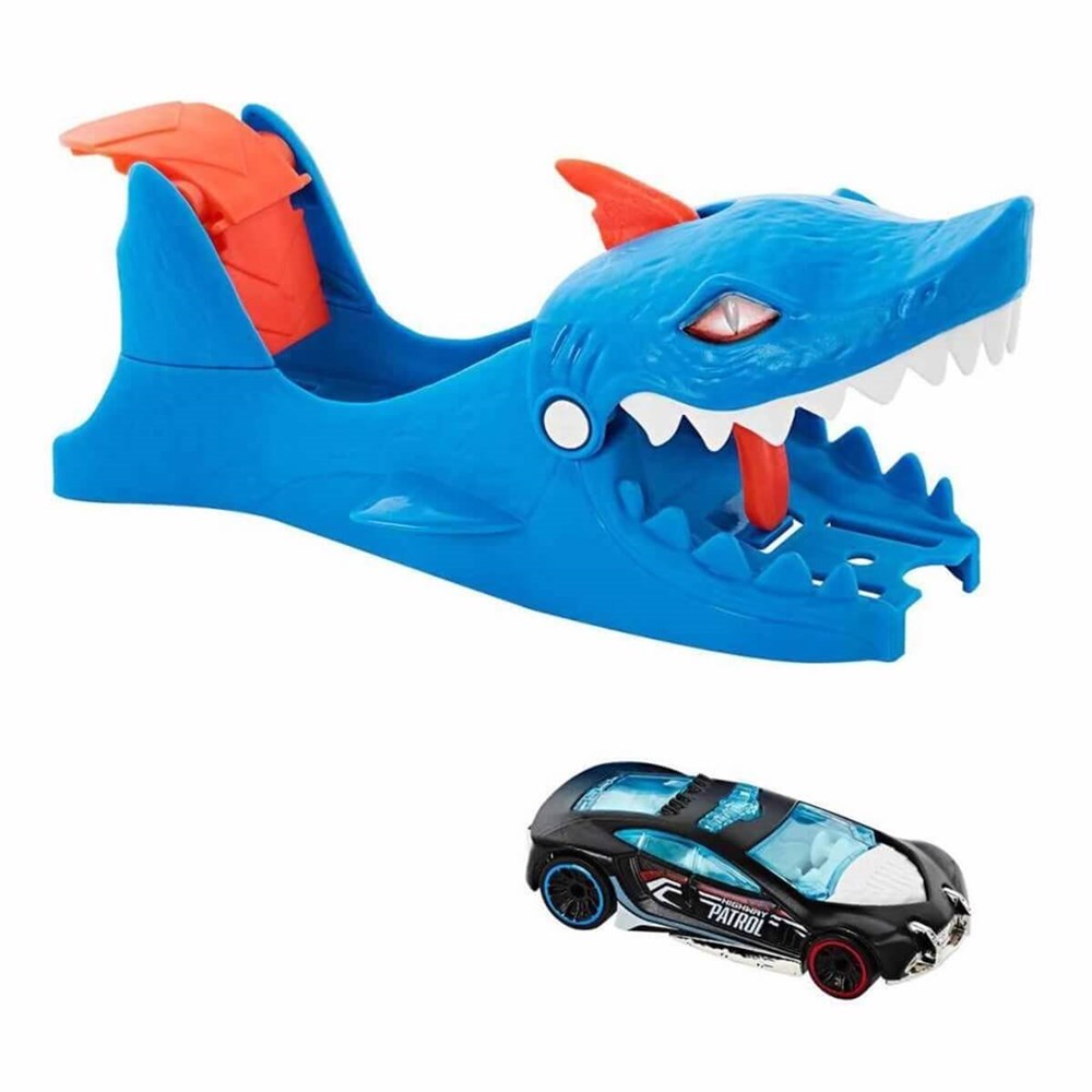 Hot Wheels City Shark Lansator cu masina inclusa, jucarie 4+ ani