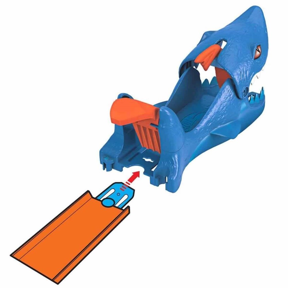 Hot Wheels City Shark Lansator cu masina inclusa, jucarie 4+ ani