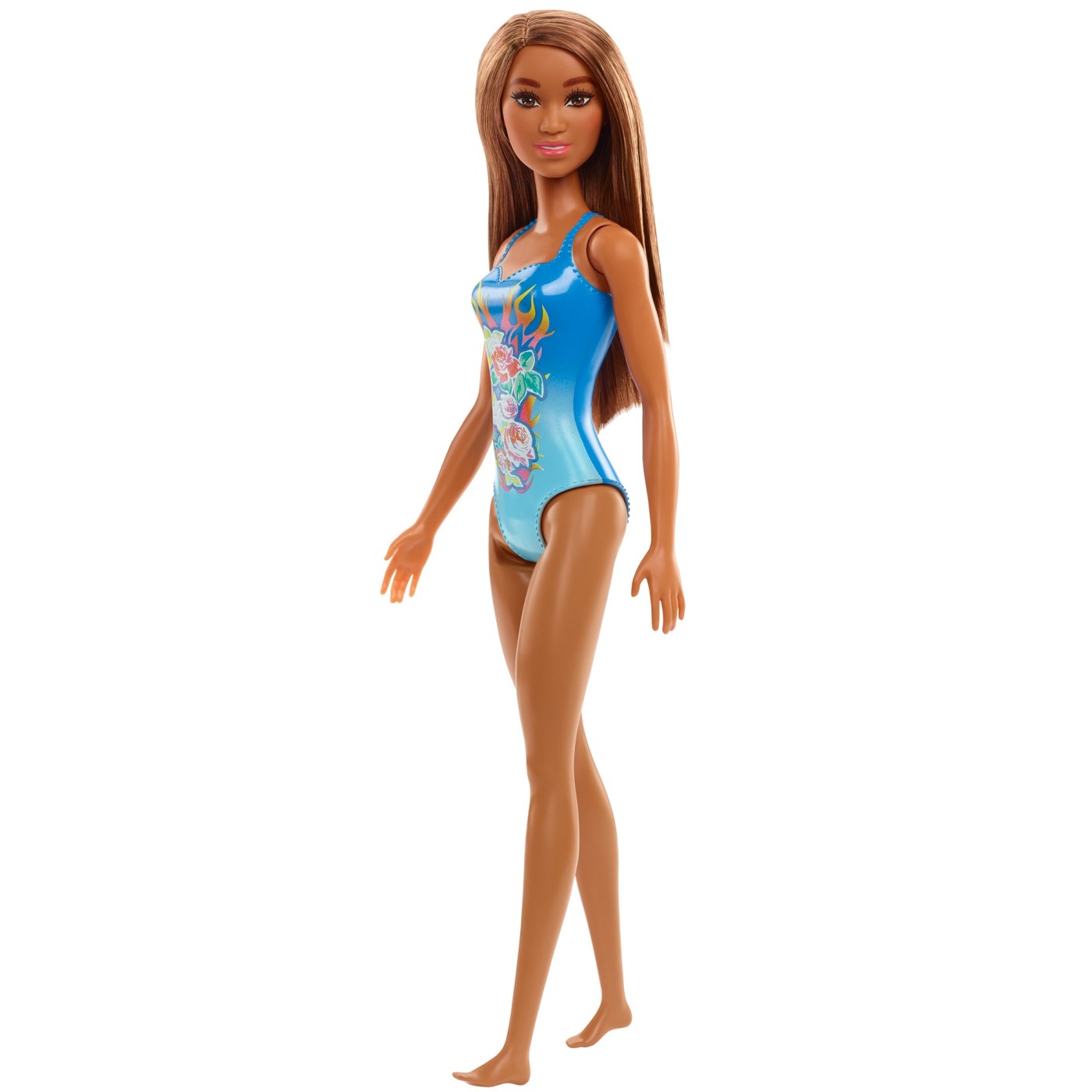 Păpușă Barbie satena cu costum de baie albastru pentru joacă de vară