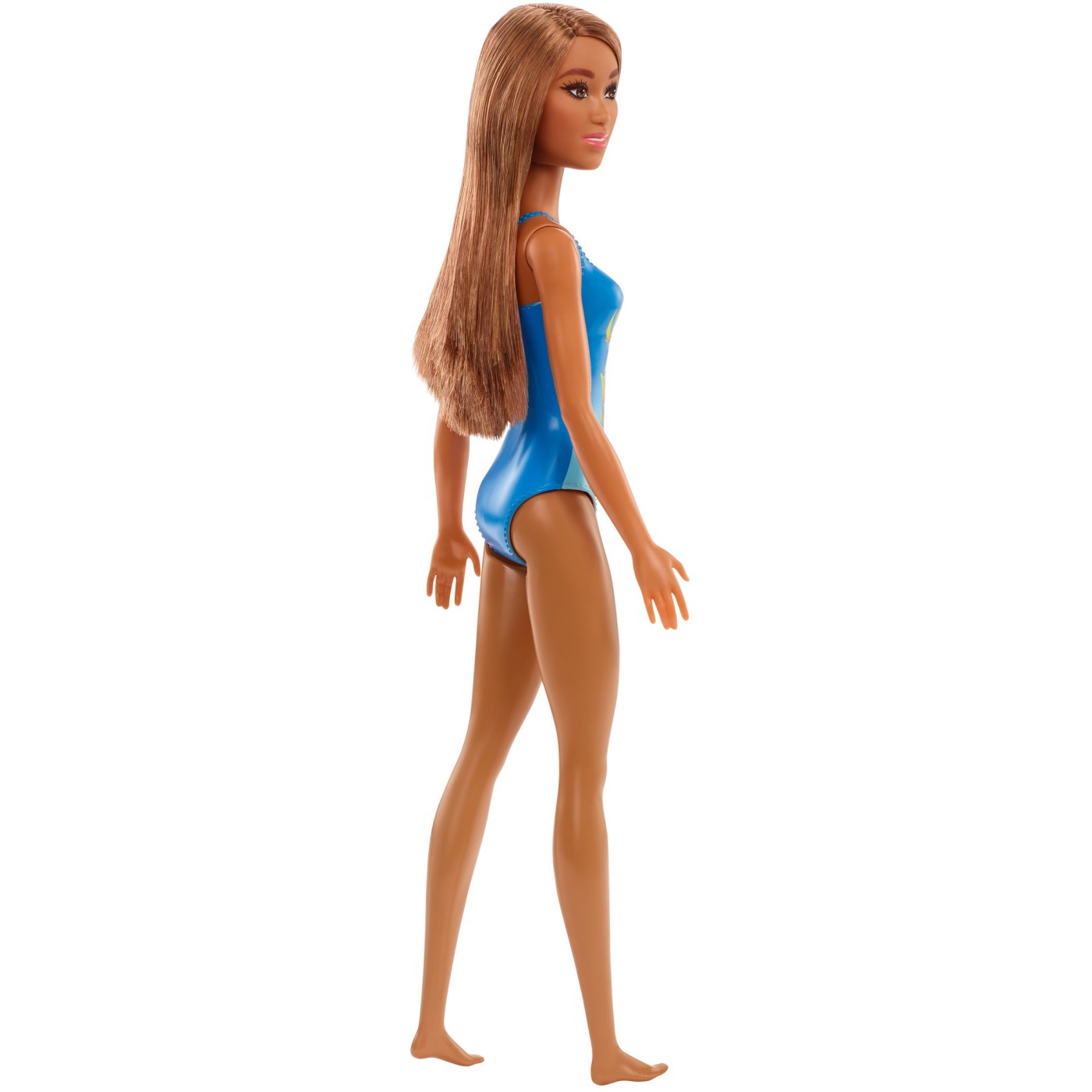 Păpușă Barbie satena cu costum de baie albastru pentru joacă de vară