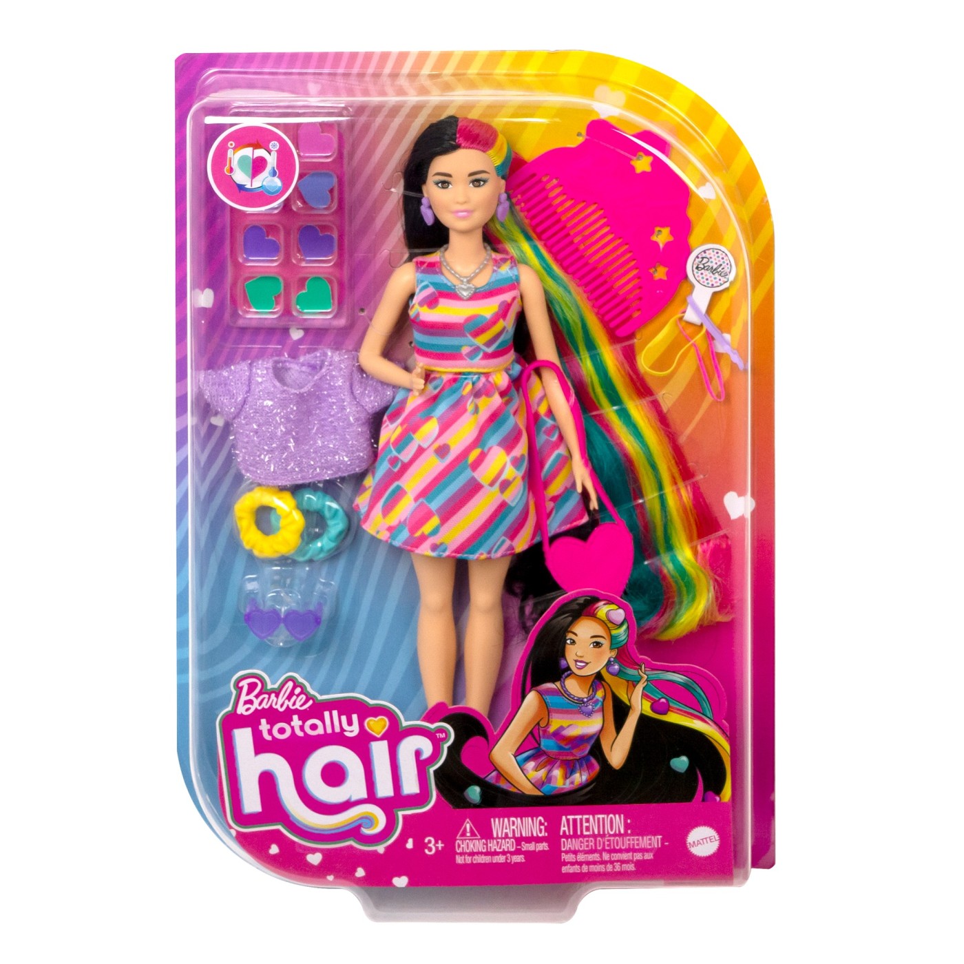 Papusa Barbie Totally Hair bruneta cu par lung si accesorii