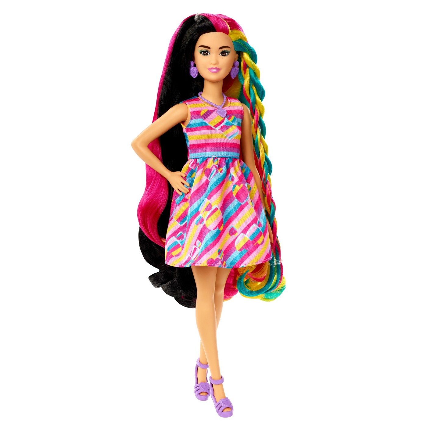 Papusa Barbie Totally Hair bruneta cu par lung si accesorii